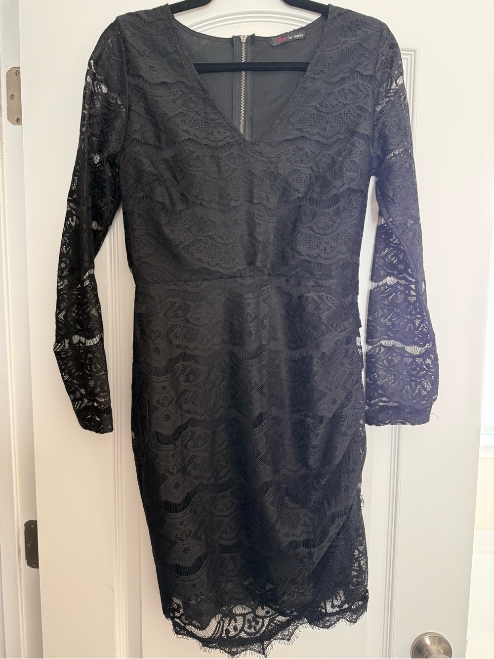 Fire Los Angeles Black Lace Long Sleeve Sheath Dress